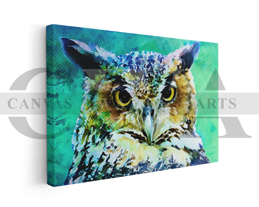 Great Horned Owl Canvas Wall Art Bird Poster Print