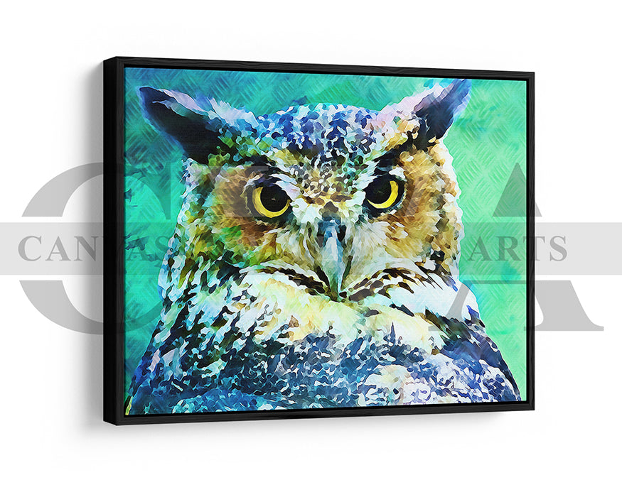 Great Horned Owl Canvas Wall Art Bird Poster Print