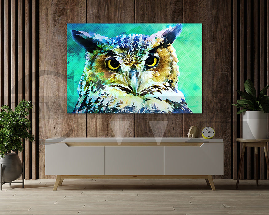 Great Horned Owl Canvas Wall Art Bird Poster Print