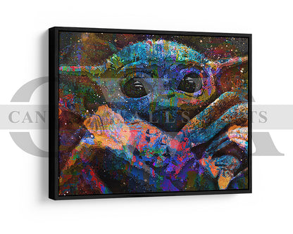Grogu Canvas Wall Art Abstract Movie Poster Print