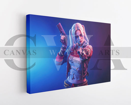 Harley Quinn Resolute Stand Canvas Wall Art