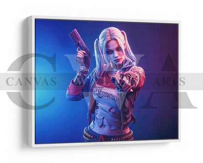 Harley Quinn Resolute Stand Canvas Wall Art
