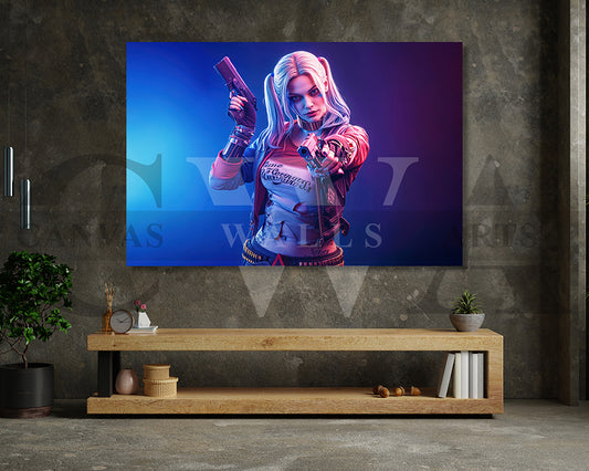 Harley Quinn Resolute Stand Canvas Wall Art