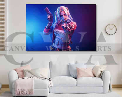 Harley Quinn Resolute Stand Canvas Wall Art