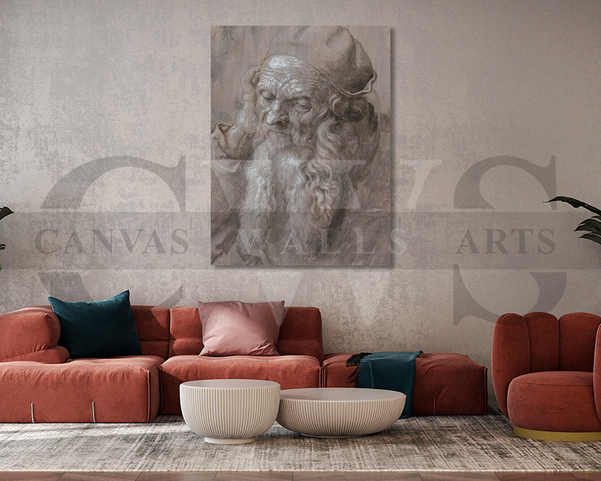 Head of an Old Man 1521 by Albrecht Durer Painting Canvas Wall Art
