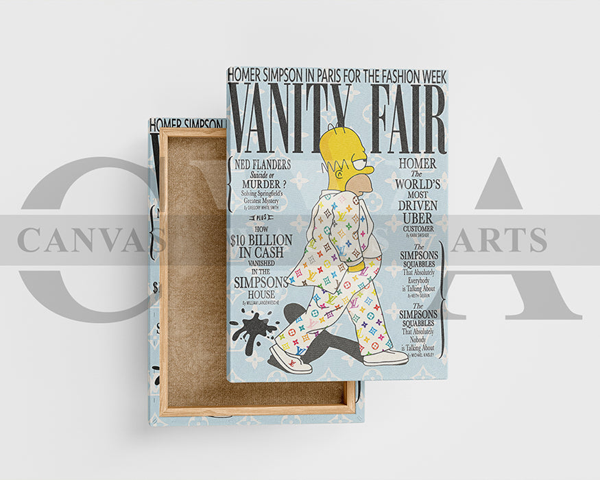 Homer Simpson Fashion Week Canvas Wall Art