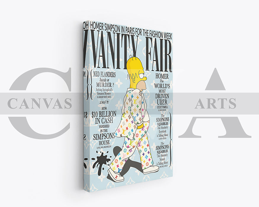 Homer Simpson Fashion Week Canvas Wall Art
