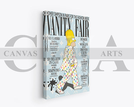 Homer Simpson Fashion Week Canvas Wall Art
