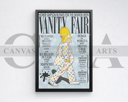 Homer Simpson Fashion Week Canvas Wall Art
