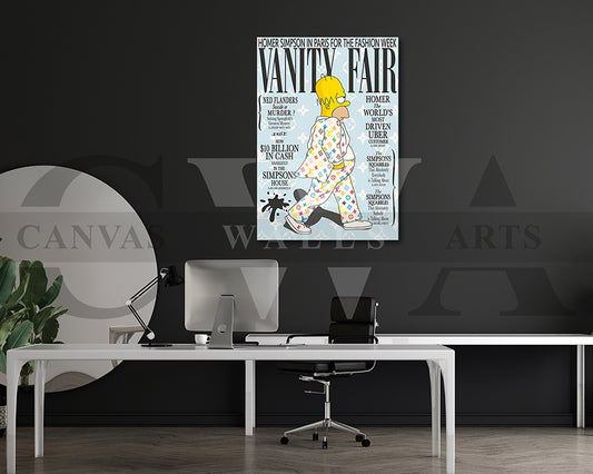 Homer Simpson Fashion Week Canvas Wall Art