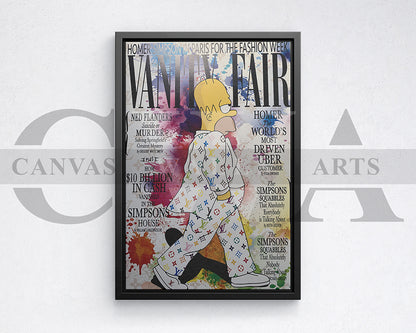 Homer Simpson Fashion Week Canvas Wall Decor