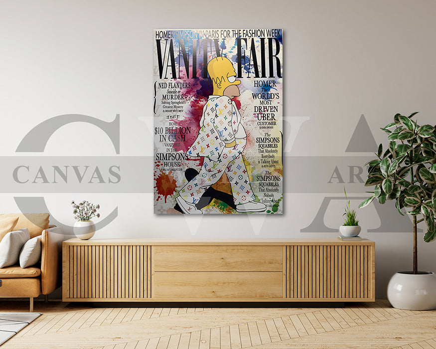 Homer Simpson Fashion Week Canvas Wall Decor