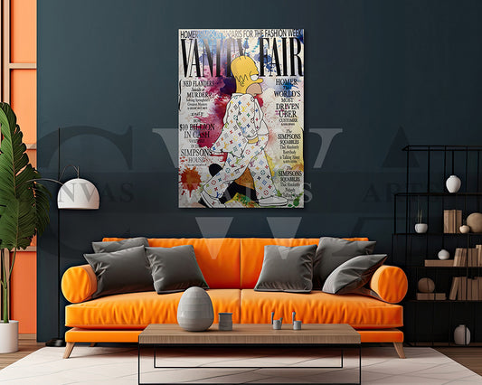 Homer Simpson Fashion Week Canvas Wall Decor