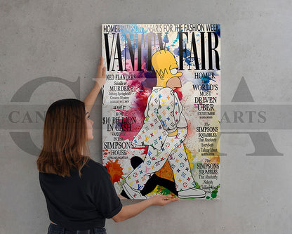 Homer Simpson Fashion Week Canvas Wall Decor