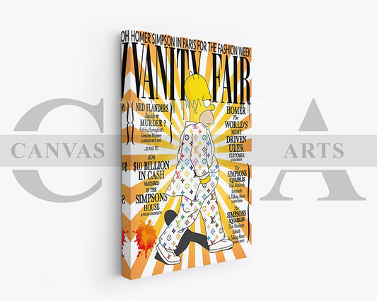 Homer Simpson Fashion Week Canvas Wall Art Luxury Pop Art Decor