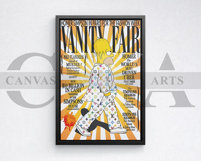 Homer Simpson Fashion Week Canvas Wall Art Luxury Pop Art Decor