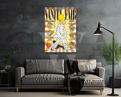 Homer Simpson Fashion Week Canvas Wall Art Luxury Pop Art Decor