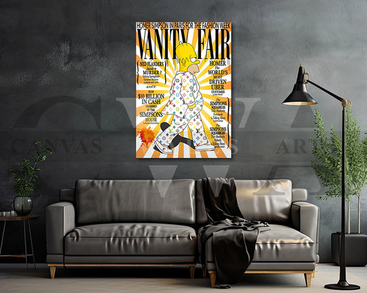 Homer Simpson Fashion Week Canvas Wall Art Luxury Pop Art Decor