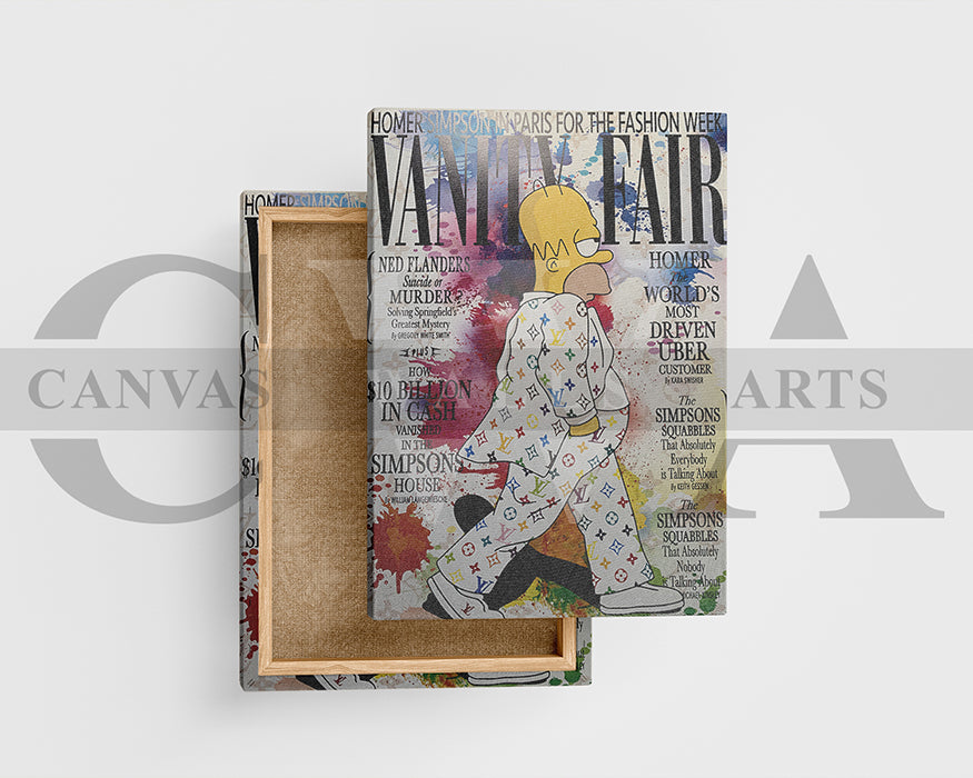 Homer Simpson Fashion Week Canvas Wall Decor