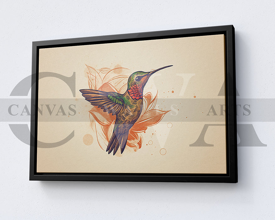 Hummingbirds Canvas Wall Art Bird Poster Print