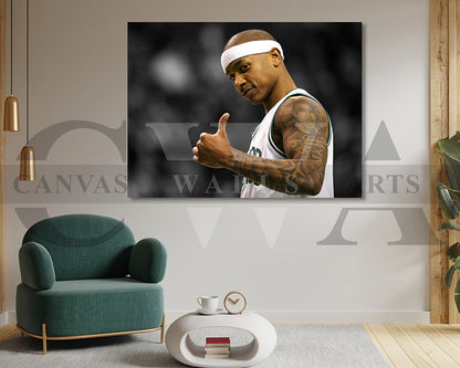 Isaiah Thomas Black & White Canvas Art Basketball Canvas Wall Art