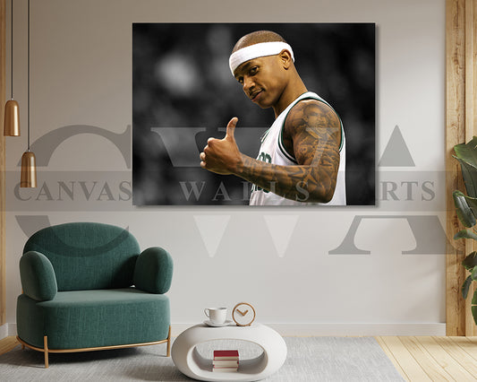 Isaiah Thomas Black & White Canvas Art Basketball Canvas Wall Art