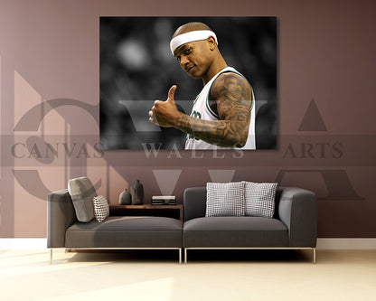 Isaiah Thomas Black & White Canvas Art Basketball Canvas Wall Art