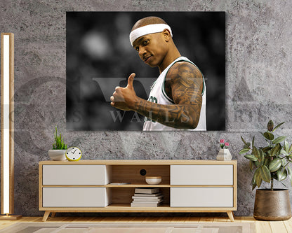 Isaiah Thomas Black & White Canvas Art Basketball Canvas Wall Art