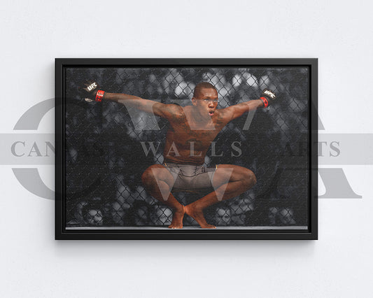 Israel Adesanya Black & White Canvas Art MMA Canvas Wall Art