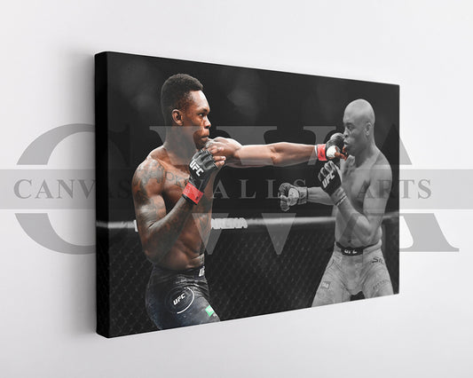 Israel Adesanya Black & White Canvas Art MMA Canvas Wall Art