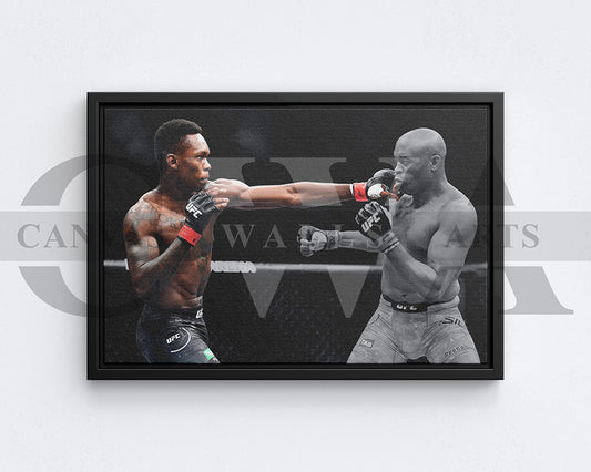Israel Adesanya Black & White Canvas Art MMA Canvas Wall Art