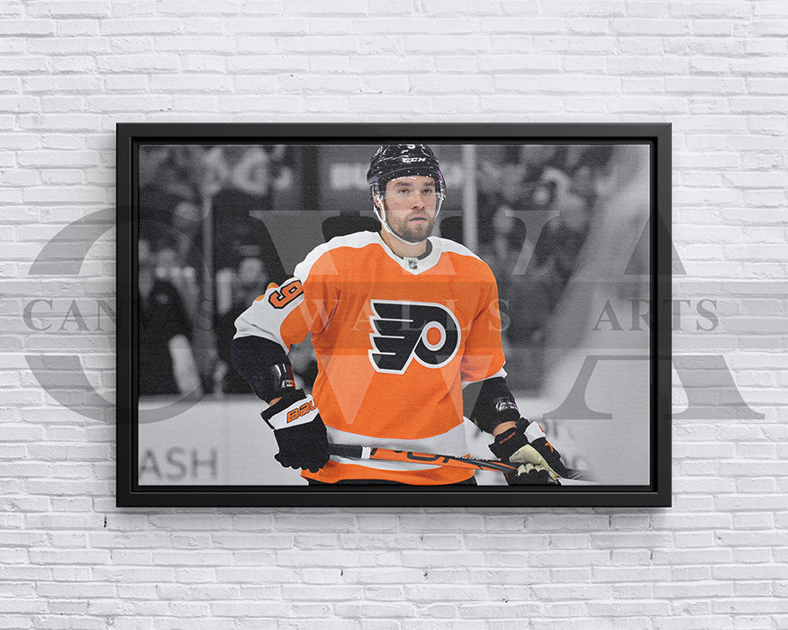 Ivan Provorov Black & White Canvas Art Ice hockey Canvas Wall Art