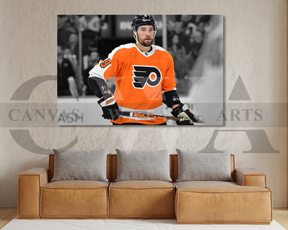 Ivan Provorov Black & White Canvas Art Ice hockey Canvas Wall Art