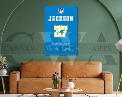 J.C. Jackson Canvas Wall Art NFL Jersey Poster Sports Canvas Wall Art
