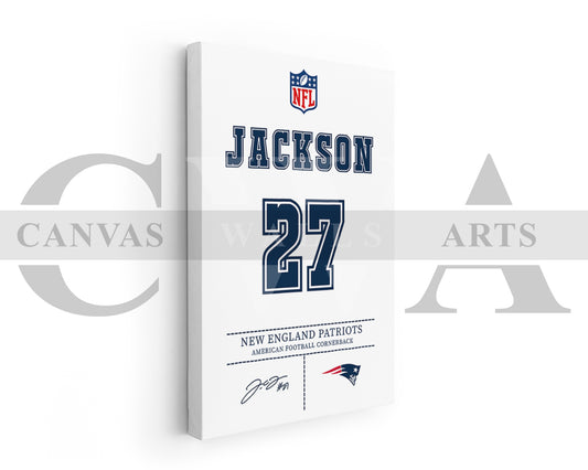 J.C. Jackson Canvas Wall Art NFL Jersey Poster Canvas Frame Ready To Hang