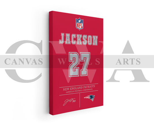 J.C. Jackson Canvas Wall Art NFL Jersey Poster Sports Canvas Frame Ready To Hang