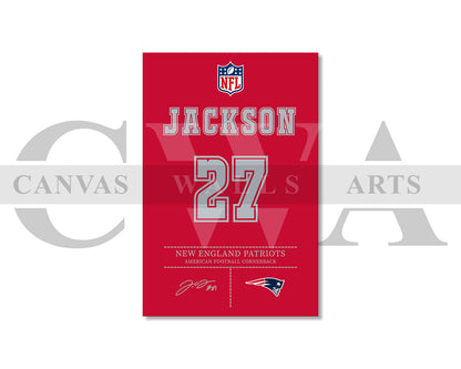 J.C. Jackson Canvas Wall Art NFL Jersey Poster Sports Canvas Frame Ready To Hang