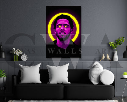 J Cole American Rapper Canvas Wall Art