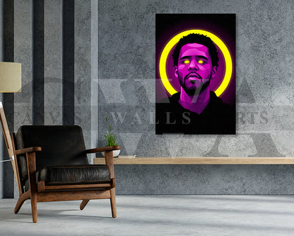 J Cole American Rapper Canvas Wall Art