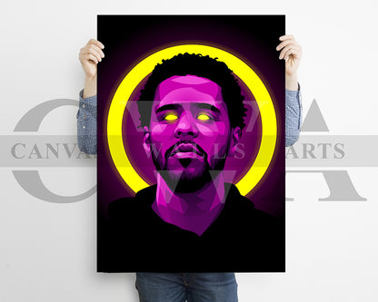 J Cole American Rapper Canvas Wall Art