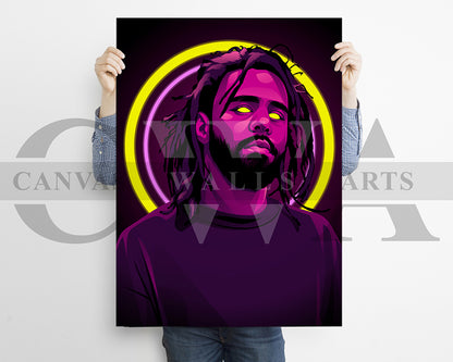 J Cole Canvas Wall Art