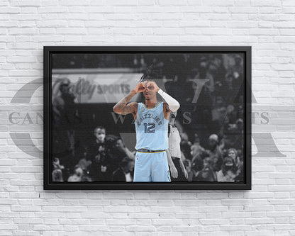 Ja Morant Black & White Canvas Art Basketball Canvas Wall Art