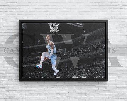Ja Morant Black & White Canvas Art Basketball Canvas Wall Art
