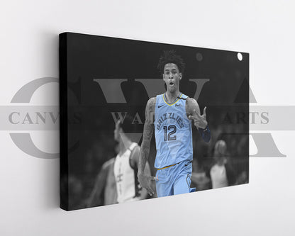 Ja Morant Black & White Canvas Art Basketball Canvas Wall Art