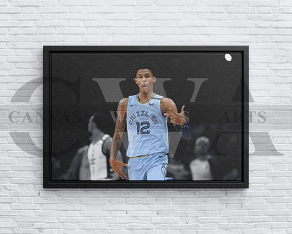 Ja Morant Black & White Canvas Art Basketball Canvas Wall Art