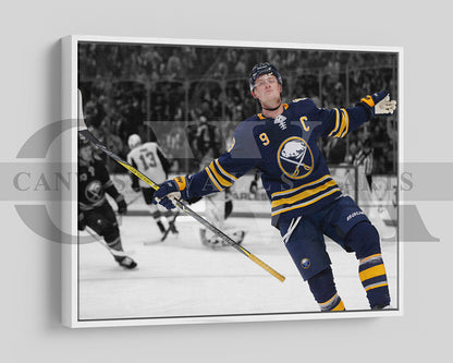 Jack Hughes Black & White Canvas Art Ice hockey Canvas Wall Art