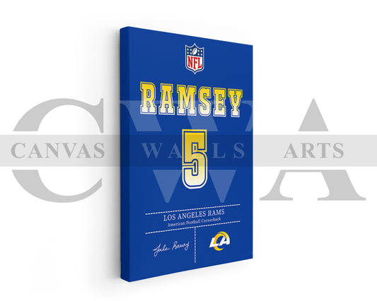 Jalen Ramsey Canvas Wall Art NFL Jersey Poster American Football Sports Canvas Frame Ready To Hang