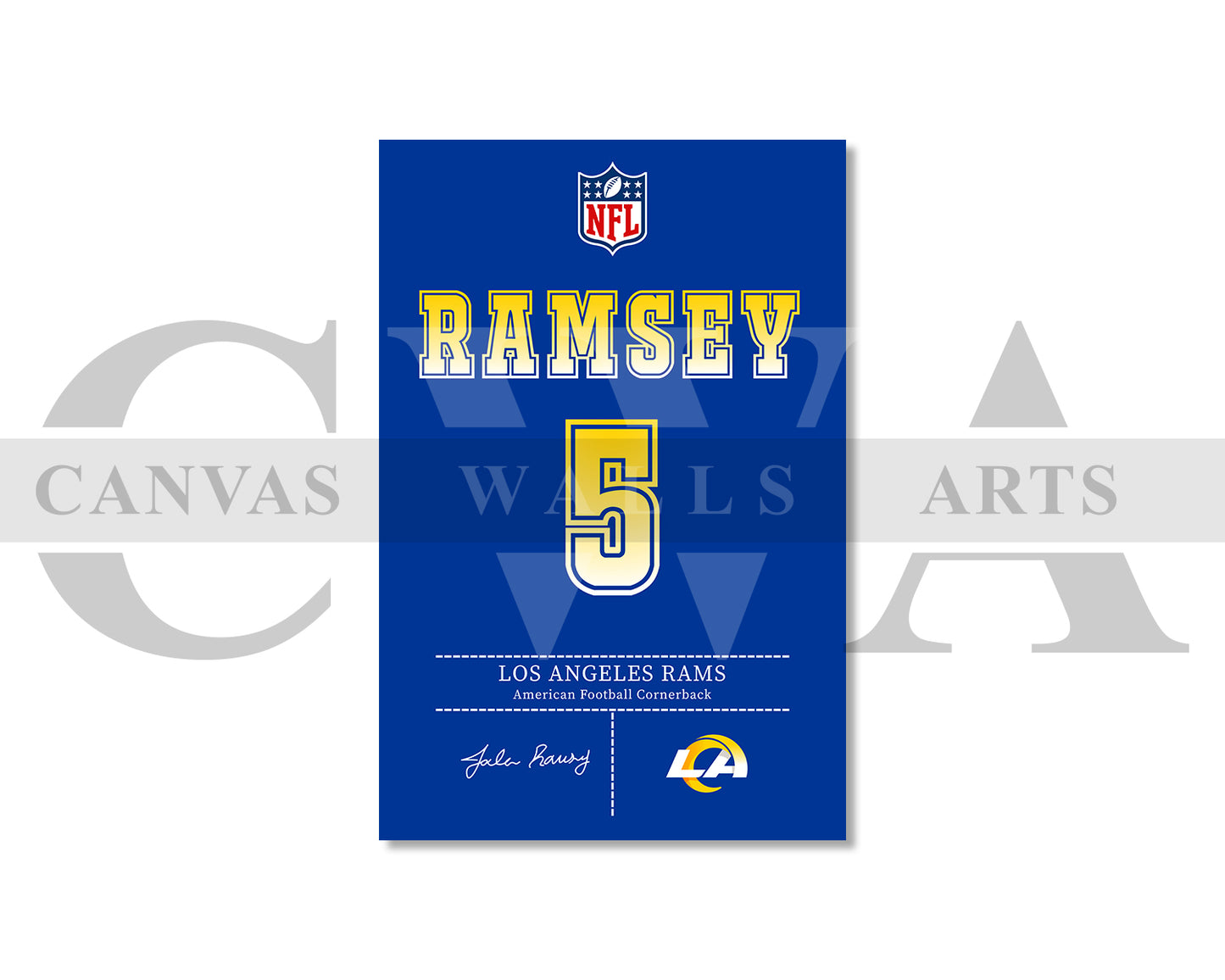 Jalen Ramsey Canvas Wall Art NFL Jersey Poster American Football Sports Canvas Frame Ready To Hang