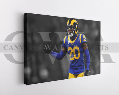 Jalen Ramsey Black & White Canvas Art American Football Canvas Wall Art