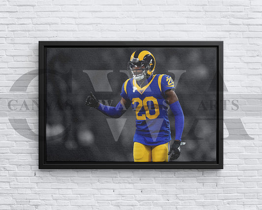 Jalen Ramsey Black & White Canvas Art American Football Canvas Wall Art
